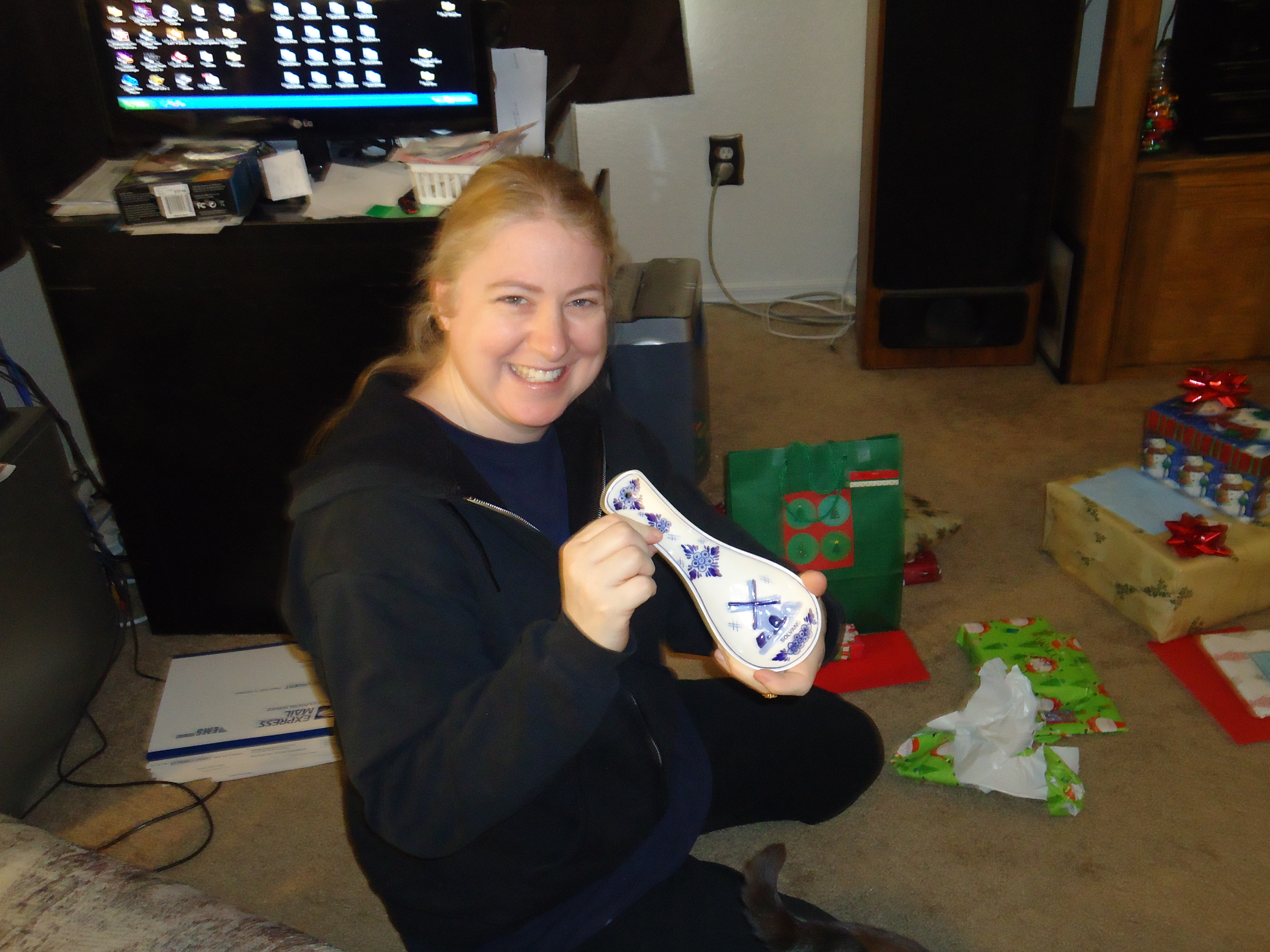 Donna with solvange souvenior 12-25-12.JPG