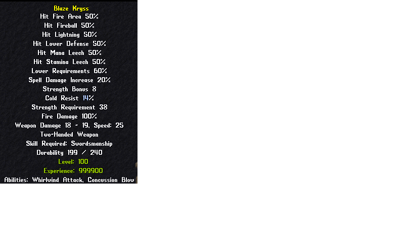 Blaze Kryss changed to Halberd